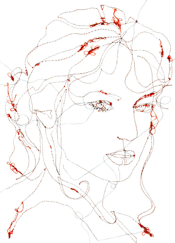 Marloes Duyker - Free Machine, Easy Rider Marloes Duyker - Face - Machine Embroidery