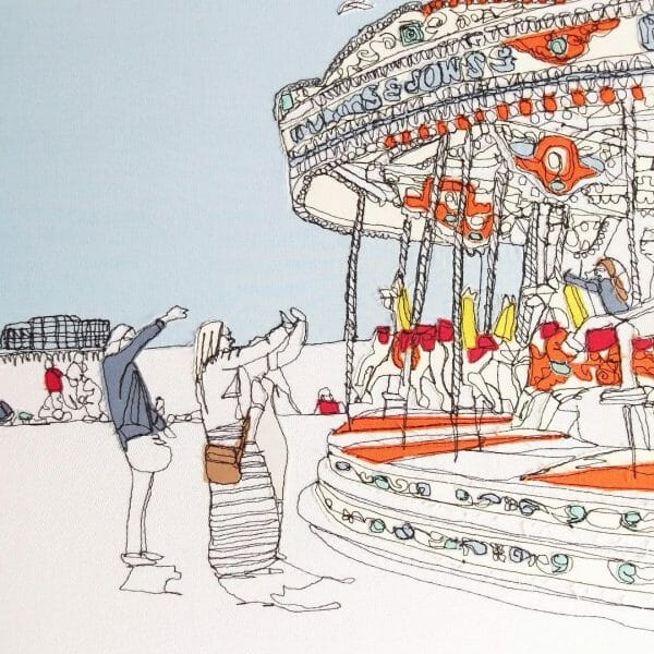 These Machine Embroidery Artists Will Inspire You Gillian Bates - Brighton Carousel - Machine Embroidery