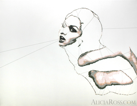 Alicia Ross - Extreme Cross Stitch Alicia Ross - Motherboard 2 - Machine Embroidered Cross Stitch