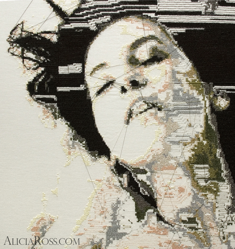 Alicia Ross - Motherboard 5 - Machine Embroidered Cross Stitch