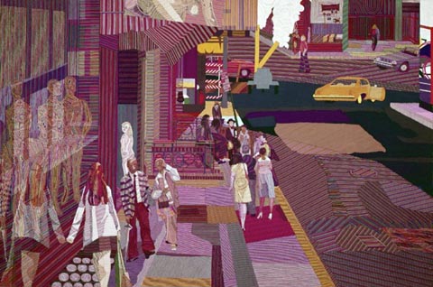 Robert Forman Thread Painting - Street 1976