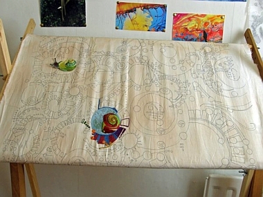 Samantha Fahey | Mixed Media Samantha Fahey - Snail Love in progress