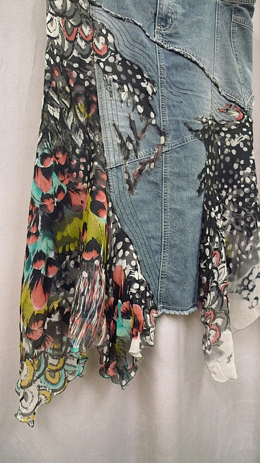 Revolutionizing Art With Denim: A Fabric'S Journey From Functional To Fashionable Upcycled Denim Skirt from Velma Root