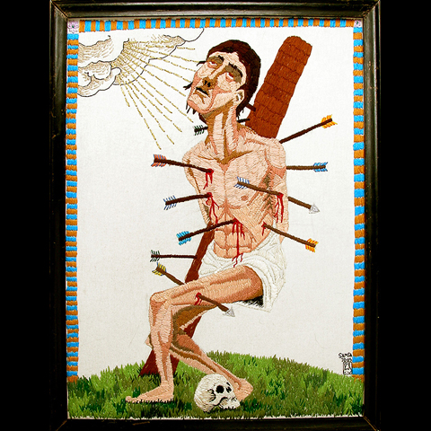 William Schaff - St. Sebastian Hand Embroidery William Schaff - St. Sebastian hand embroidery
