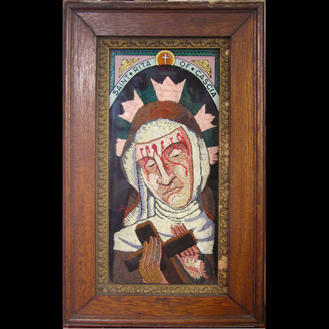 William Schaff - St. Rita Of Cascia Hand Embroidery William Schaff - St. Rita of Cascia hand embroidery