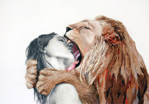 Ana Teresa Barboza - Untitled - hand embroidery on graphite