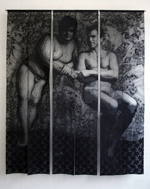 Pierre Fouche | Modern Lace Pierre Fouche - Fred & Denis (2011). Domestic sewing machine embroidered lace in six panels. 1660 x 1380mm