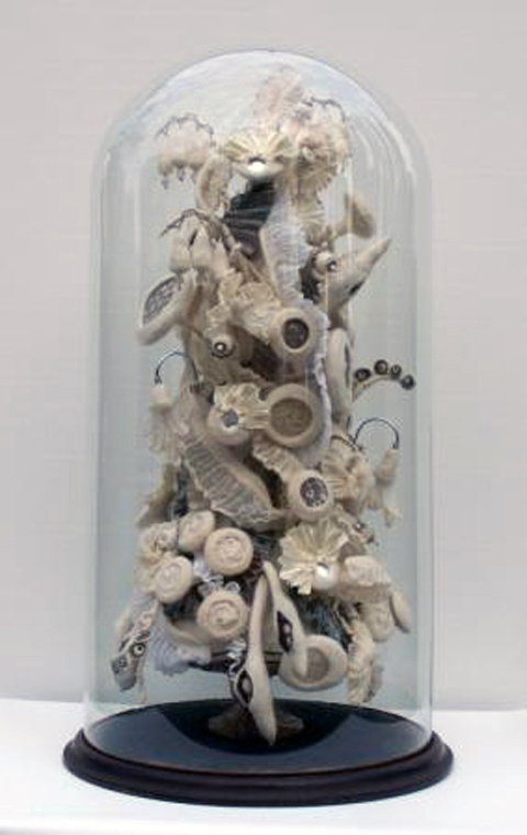 Sue Walton - 'Victoria' felt sculpture under glass dome