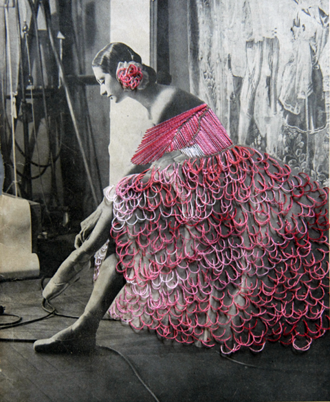 Jose Romussi | Machine Embroidery Jose Romussi - Dancer Mary Ellen Moylan - Embroidery on photo (2012)