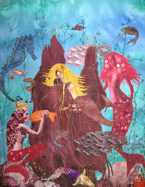 Linda Calverley - Magical & Mystical - Painted Fabrics, Digitally Printed Fabrics, Applique, Machine And Hand Stitching, Beads