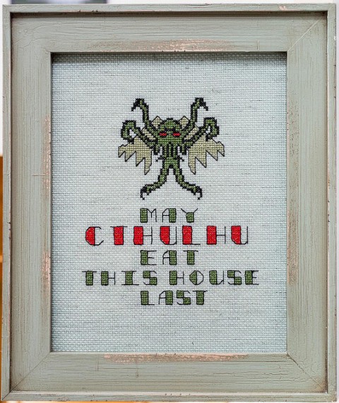Cthulhu Cross Stitch Sampler