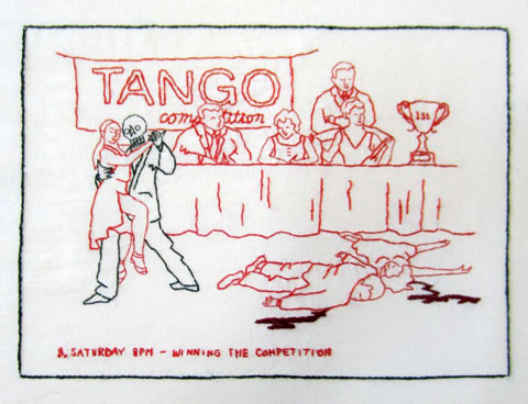 Mary Mazziotti - Death's Weekend - Winning the Competition - hand embroidery