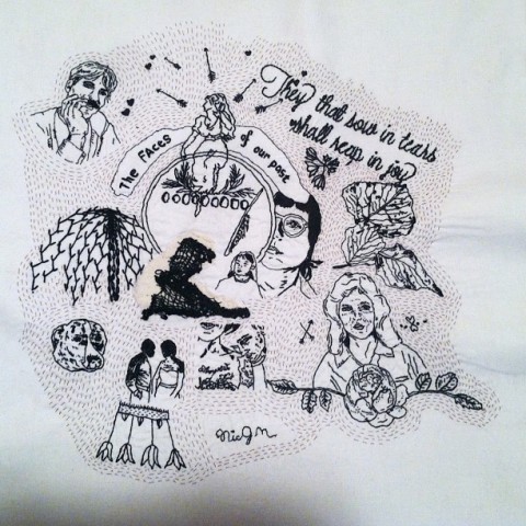 The Cutting (&Amp; Stitching) Edge - Nicole Briant Nicole Briant - Blackness That Feels Blue - hand embroidery