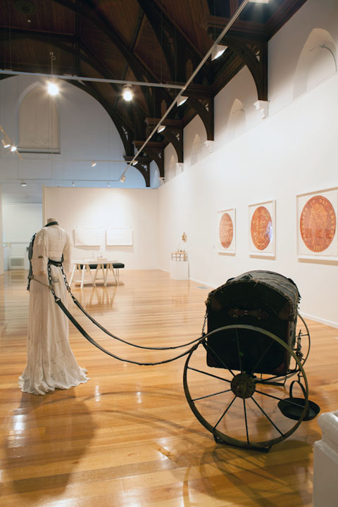 The Cutting (&Amp; Stitching) Edge - Tara Badcock Tara Badcock - Installation Views of 'Trousseau' (2013) Textile and Mixed Media sculpture for FELT PRESENCE exhibition,