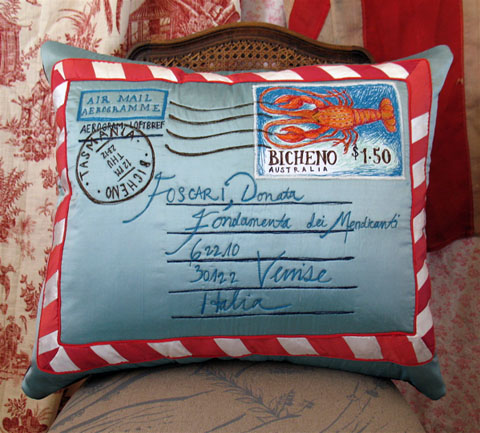 The Cutting (&Amp; Stitching) Edge - Tara Badcock Tara Badcock - 'Letter to Donata Foscari' (2012) Cushion