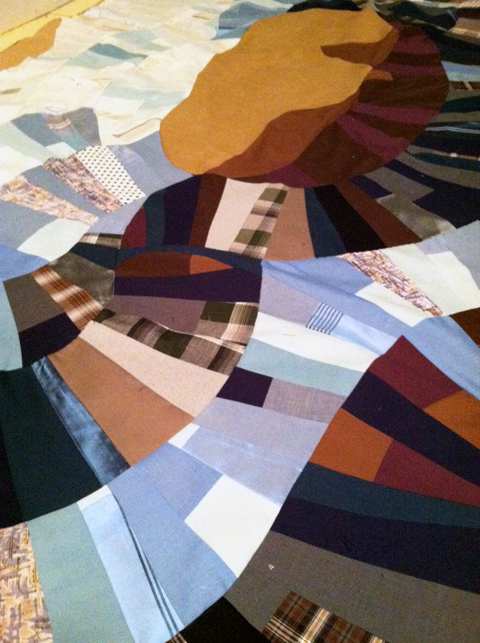 Molly Evans | Art Quilts 2-27-13 Water Detail with Rock