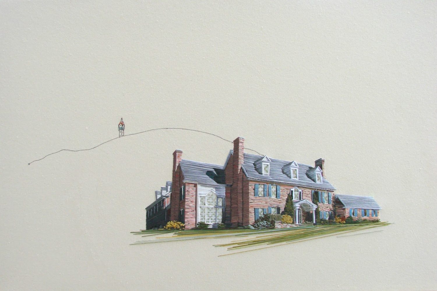 Stephanie Kelly Clark - Delightful Dwellings Simply Stitched Stephanie Clark - Droppo Dwellings - Hand Embroidery on Canvas