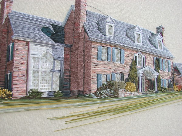 The Cutting (&Amp; Stitching) Edge - Six Superb Hand Stitchers! Stephanie Clark - Droppo Dwellings (detail) - Hand Embroidery on Canvas