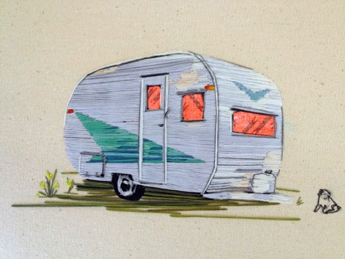 Stephanie Kelly Clark - Delightful Dwellings Simply Stitched Stephanie Clark - Strawbridge Dwelling - Hand Embroidery on Canvas