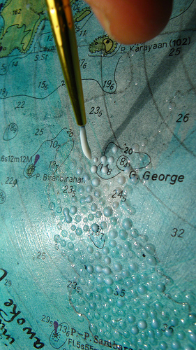 Nat Uhing | Hand Embroidery Love Letters to a Sailor (detail) by Smallest Forest