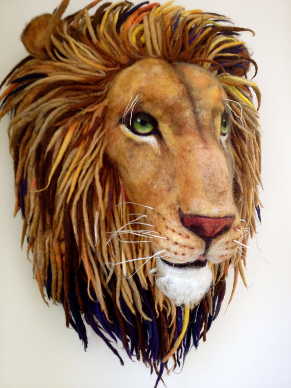 Richard Hannah needle felted Aslan