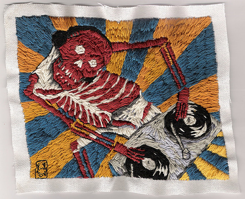 William Schaff | Hand Embroidery William Schaff - Whiskey Mit Cola, Please. Hand embroidery. 2007.