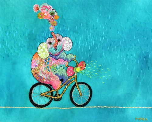 Kimika Hara - An Acrobatic Elephant - Hand Embroidery Kimika Hara - An Acrobatic Elephant - Hand Embroidery