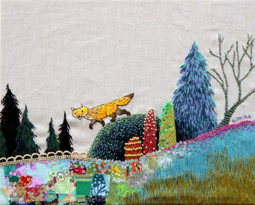 Kimika Hara - Fox - Hand Embroidery Kimika Hara - Fox - Hand Embroidery