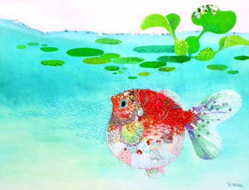 Kimika Hara - Goldfish - Hand Embroidery Kimika Hara - Goldfish - Hand Embroidery