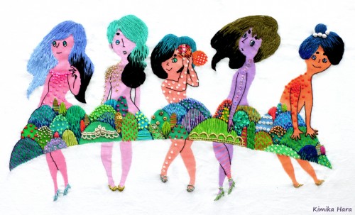 Kimika Hara - Their Skirts Look Like Mountains - Hand Embroidery Kimika Hara - Their Skirts Look Like Mountains - Hand Embroidery
