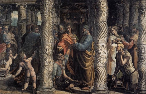 Susan Kay Williams | Needlexchange Raphael - The Healing of the Lame Man (1515) - Painting - via Wikimedia Commons