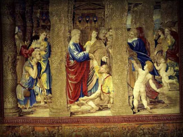 Susan Kay Williams | Needlexchange The Healing of the Lame Man (1515) - Tapestry - c. Vatican Museums
