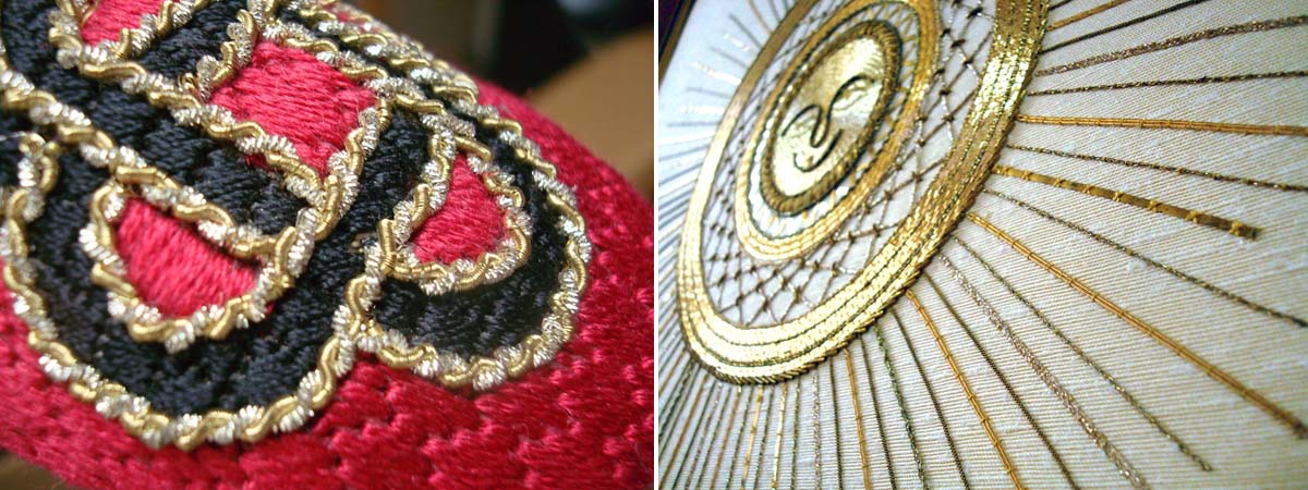 Real metal threads add supreme elegance.