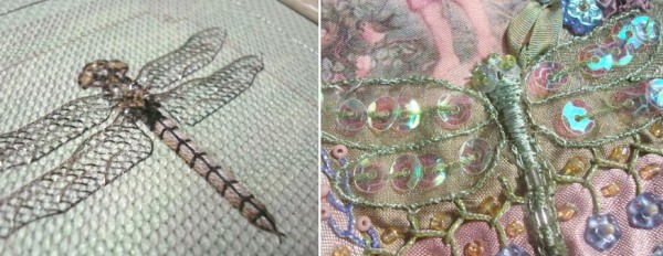 7 Fun Ways To Stitch Bugs Padded stitches create dimensional bodies in these dragonfly designs.