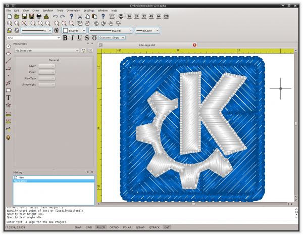 Open Source Machine Embroidery 3D rendering