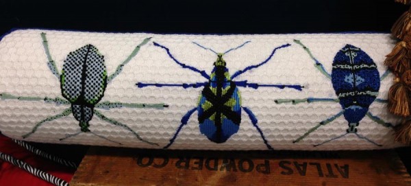 7 Fun Ways To Stitch Bugs Needlepoint painted canvas design by Waterweave featuring Kreinik metallic threads.