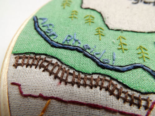 Exploring Etsy - Stitch City Devils Bridge (detail) by Alex Hughes (Hand embroidery)