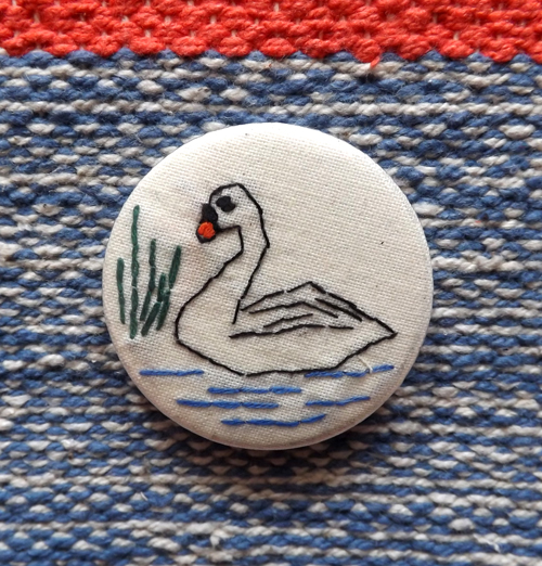Exploring Etsy - Stitch City Swan Badge by Alex Hughes (Hand embroidery)