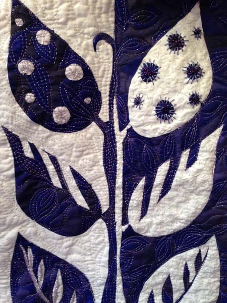Bring On The Light Use white metallic threads on white fabric creates eye-catching detail and a sense of dimension.