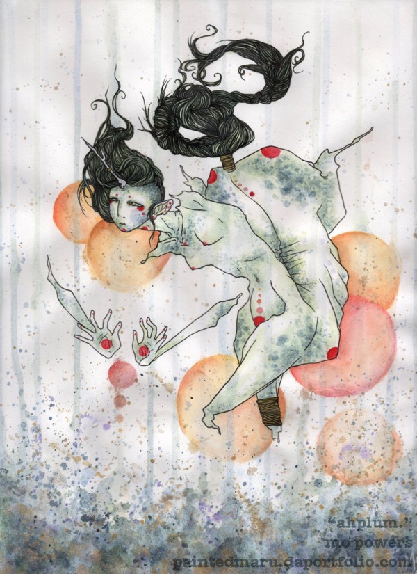 Inspired To Stitch - Round Up On Alternative Mediums ahplum. Painting by Mo Powers.