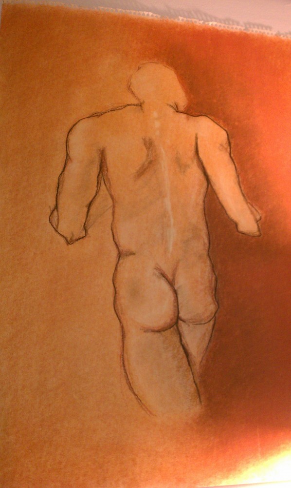 Inspired To Stitch - Round Up On Alternative Mediums Pastel figure. Drawing by Victoria Crowder Payne.