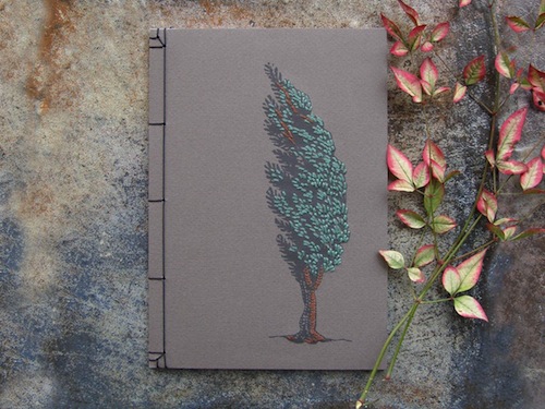 Exploring Etsy - Fabulous Cat Papers Cypress Tree Notebook by Fabulous Cat Papers (Hand embroidery)