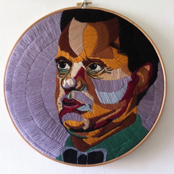 Luisa Zilio - Portraits With Power Luisa Zilio - Dylan Thomas - Hand Embroidery