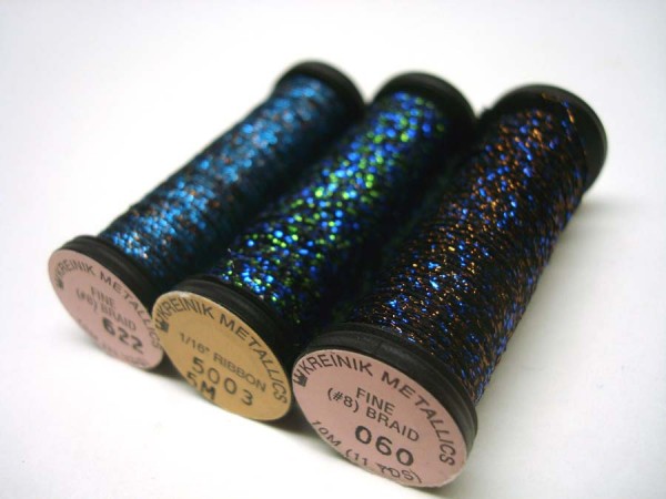 Beat The Blahs With These Blue Threads Kreinik makes variegated metallic threads like these often by request of designers.