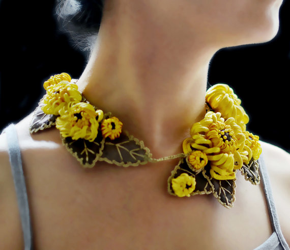 The Cutting (&Amp; Stitching) Edge - Zoraholly ZoraHolly - Chrysanthemum Sculpture Necklace