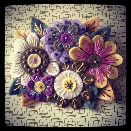 Appliqué Is Awesome - The Essential Guide | Textile Art Vintage Bouquet Brooch by Applique Originals (Hand Embroidery)