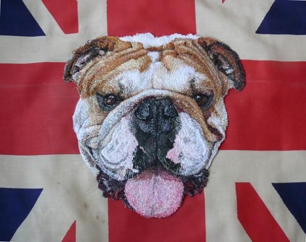 These Machine Embroidery Artists Will Inspire You Stacey Chapman - Bulldog - Machine Embroidery