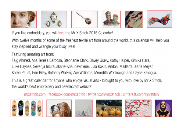 Have You Got Your Mr X Stitch Calendar Yet? The Mr X Stitch 2015 Calendar