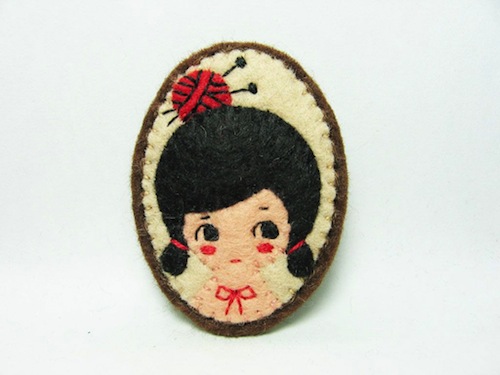 Exploring Etsy - Alina Bunaciu Daily Knitter Brooch by Alina Bunaciu (Hand Embroidery)