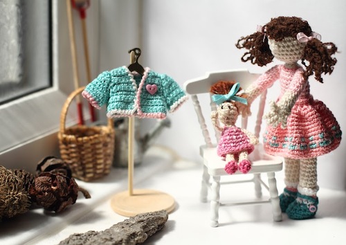 Fancyknittles And Patricks Pieces | Modern Beadwork Miniature Art Doll by FancyKnittles (Crochet)